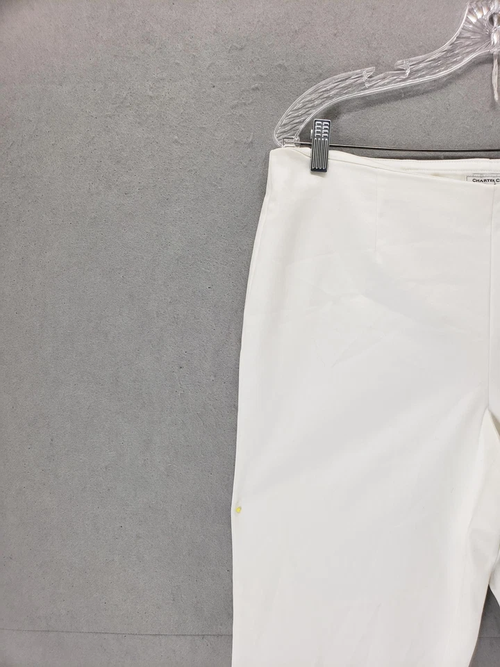 Charter Club Pants Womens 10 White Classic Fit Slim Leg Ankle Cotton Blend NWT - Image 2 of 4