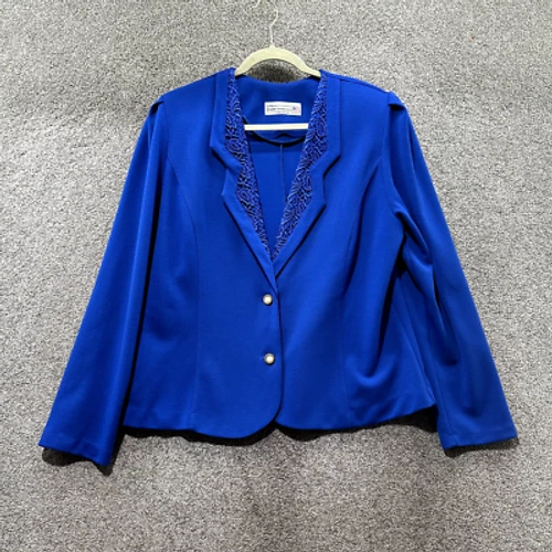 VETEMENTS Giacca blazer vintage collezione Pablo donna 16 blu due bottoni ufficio made in USA