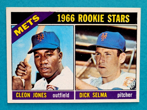 1966 Topps #67 New York Mets Rookie Stars Baseball Card Cleon Jones EX - 第 1/2 張圖片