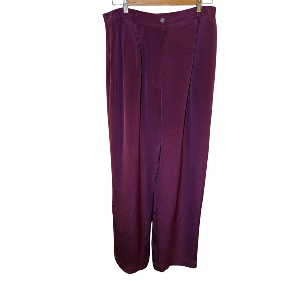 Charter Club SZ 14 100% Silk Lined Pants Career Office Quiet Luxury Colorful NEW