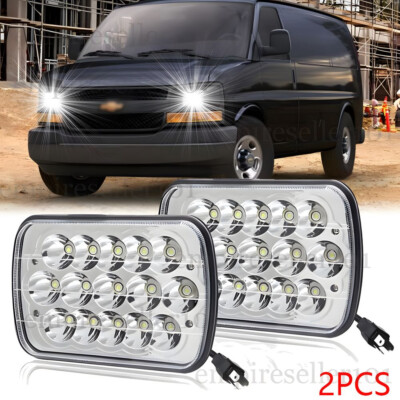 Pair 5X7'' 7x6 LED Headlights for Jeep Cherokee XJ YJ For Chevy Express 1500 2500