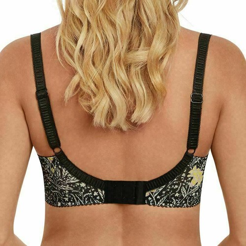 Freya Floral Bonanza Bra Black Yellow Size 30F Underwired Plunge Balcony 5181 - Picture 2 of 12