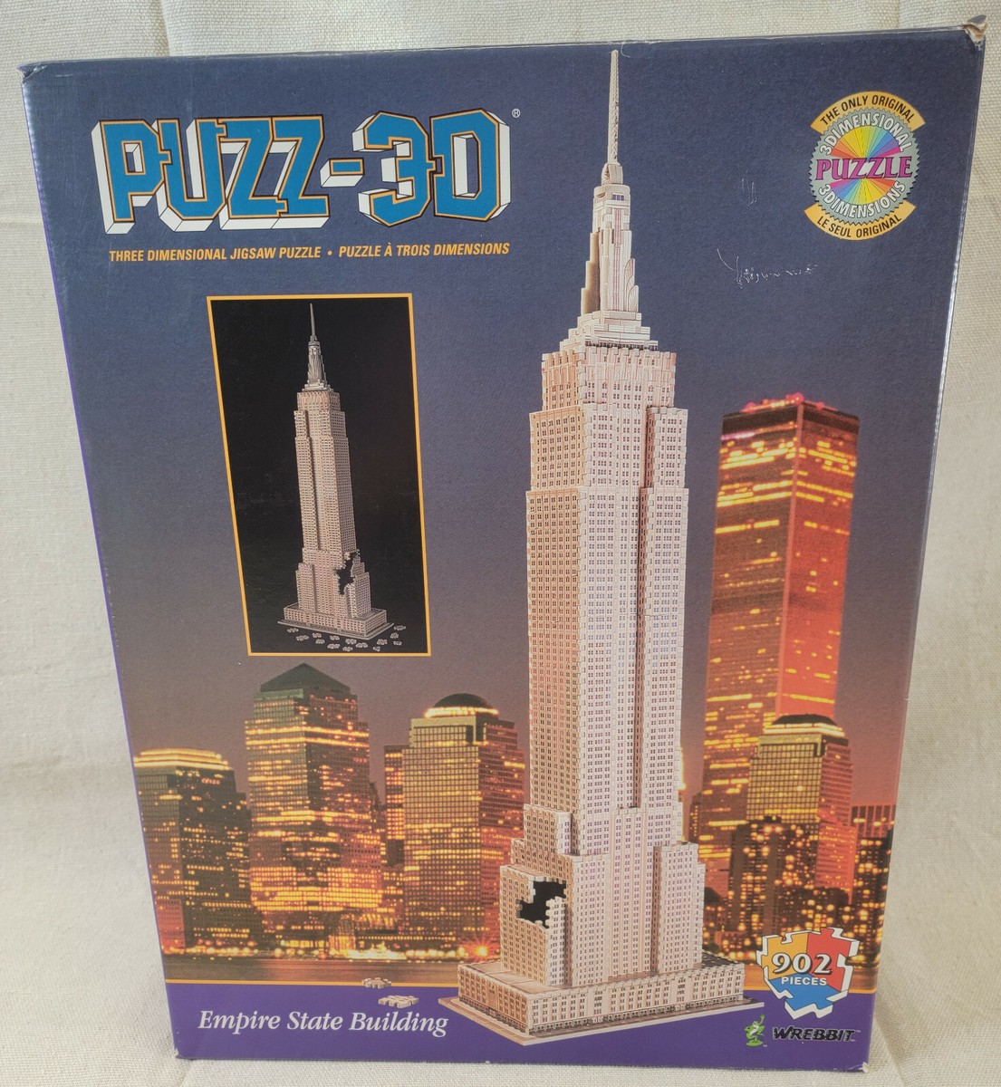 Vintage Wrebbit Puzz-3D Empire State Building 902 Pc Puzzle