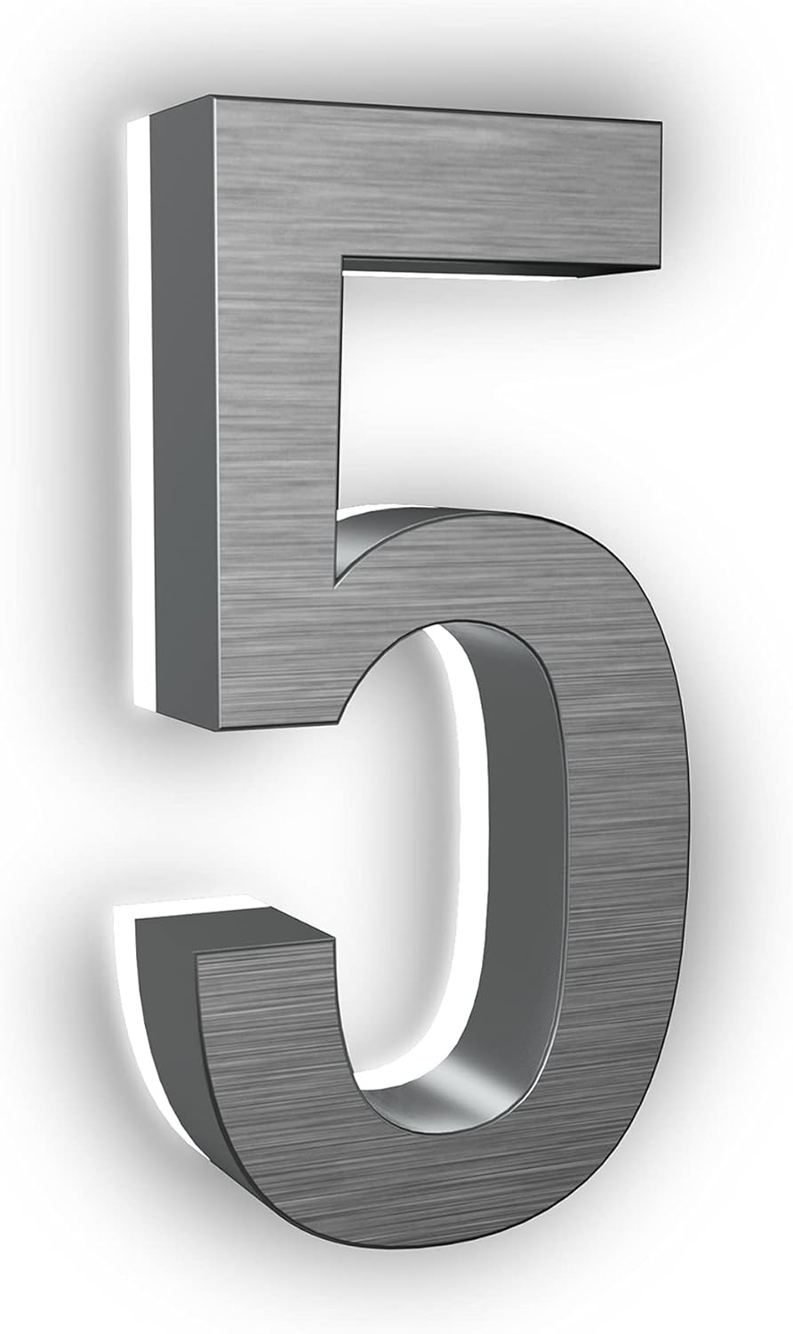 7" Stainless Steel Backlit LED House Numbers - Modern Illumi