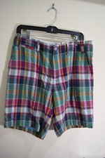 Polo Ralph Lauren MENS 32 Straight Fit Shorts Madras Plaid Patchwork 34x9
