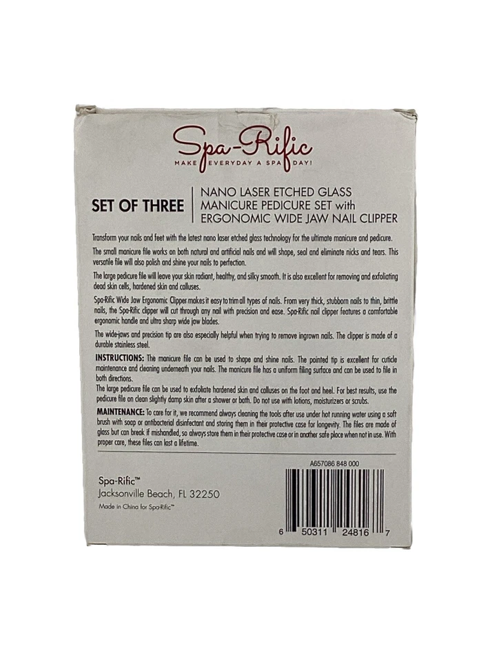 Spa-Esome Нано Лазерное Травленое Стекло Mani Pedi Комплект с Ergo Широкая Челюсть Машинка для Ногтей - Изображение 3 из 4