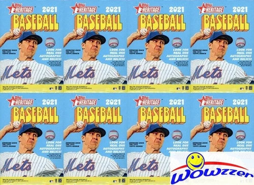 (8) 2021 Topps Heritage Baseball EXCLUSIVE Factory Sealed HANGER Box-280 Cards!