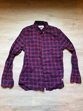 Penfield Checked Flannel Shirt Red Blue MensSize M Long Sleeve Button