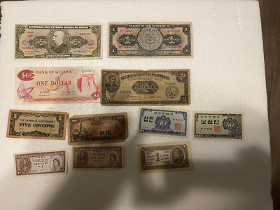 #ad World Paper Money 11 Notes AND Europawoche COIN 1 1 2 EURO 1997. $12.00