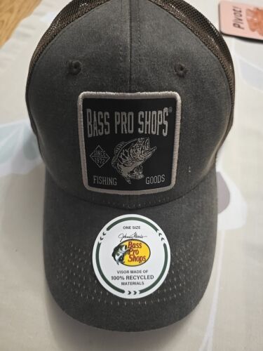 Authentische Bass Pro Shops Mütze Angeln Trucker Netzkappe braun - Stoff Logo - Neu - Bild 1 von 5