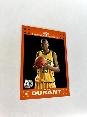 シングルカード 2007 Kevin Durant Topps RC 50th Kevin Durant Topps 50th Anniversary Orange RC Rookie Card