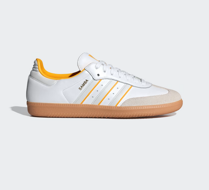 Adidas Originals Men's Samba OG White Crew Yellow Sneakers ID1479