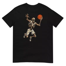 Skeleton Basketball T-shirt - Spooky Halloween Graphic Tee