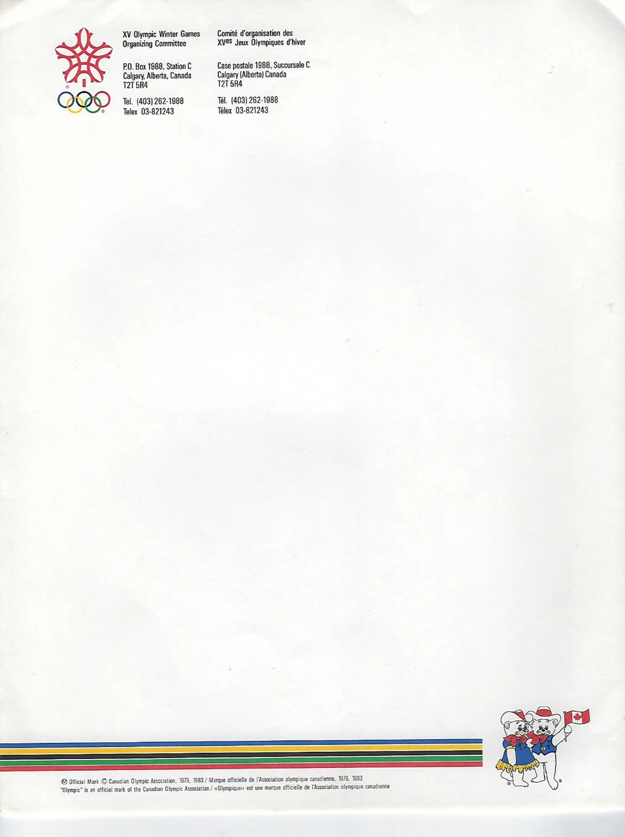 Olympic 1988 Calgary XV Winter Games Official Stationary 33 items FREE USA  SHIP | eBay