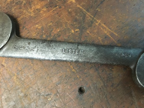 Vintage Lister Whitworth Open End spanner 3/4 - 7/8 Old Tractor/Truck Tool Kit - Picture 2 of 5