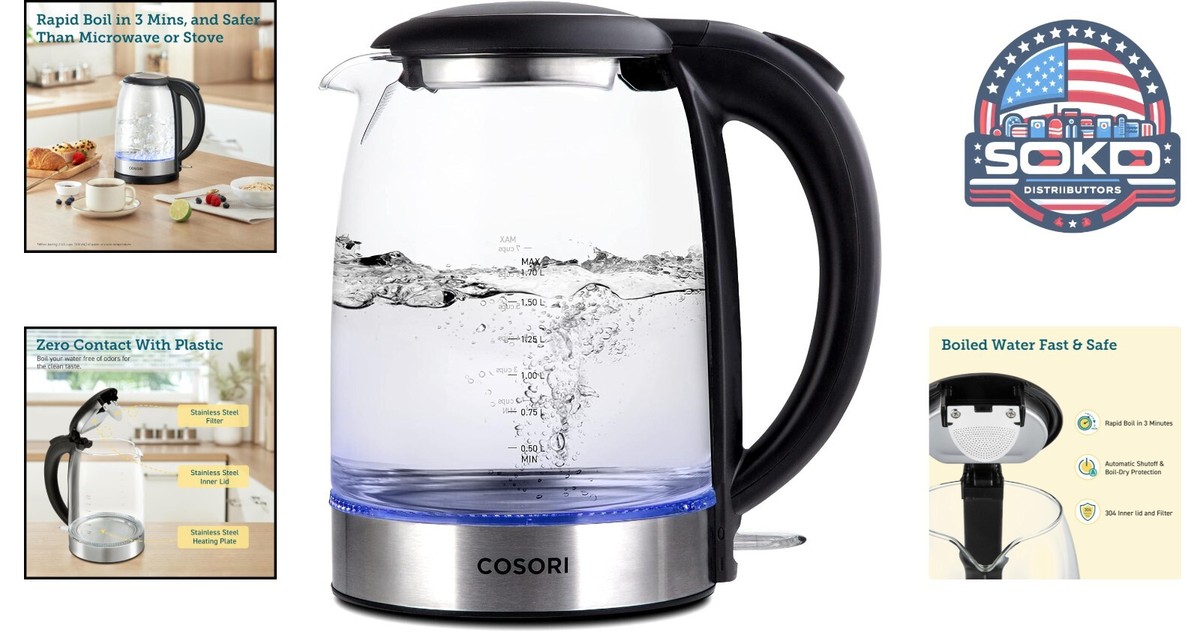 Electric Tea Kettle with Stainless Steel Filter British