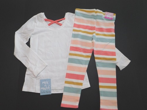 Cynthia Rowley Girl's T-Shirt Leggings Ivory Multi SIZE XS/4 Cotton Friends NEW - Picture 3 of 5