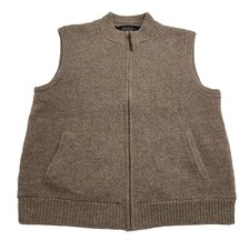 Pendleton Men's XL Fleece Lined Washable Wool Vest Brown
