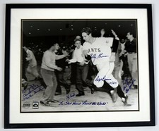 BOBBY THOMPSON RALPH BRANCA BERRA NEWCOMBE SIGNED AUTO AUTOGRAPH PHOTO STEINER 