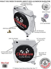 Ar Champion 3 Row Radiator 16 Fan Shroud For 1954 - 1964 Willys Truck Wagon Ar Champion 3 Row Radiator 16 Fan Shroud For 1954 - 1964 Willys Truck Wagon