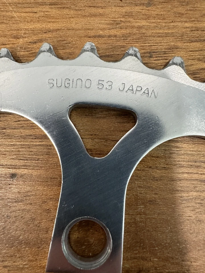 Vintage Sugino Chainring 53 Tooth 110 BCD 53t Alloy Silver MTB Road Bike 80s - Image 2 of 3