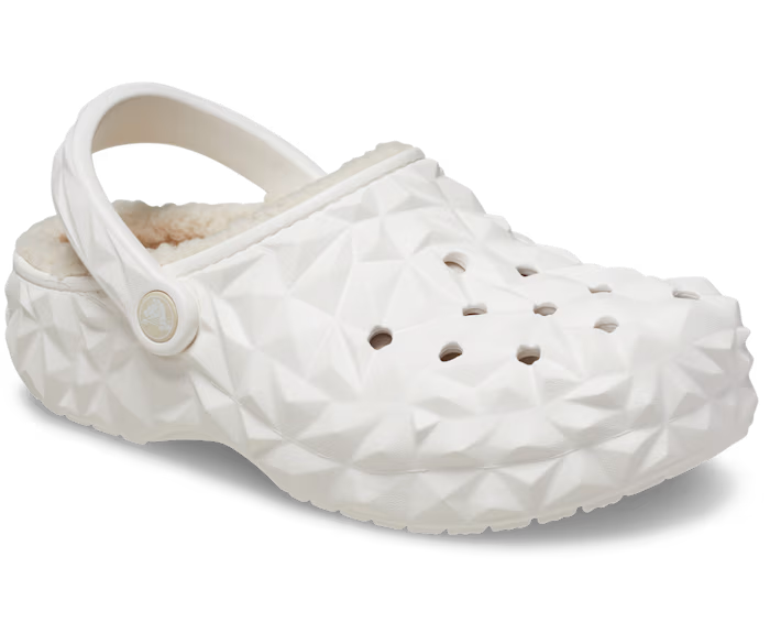 Crocs Classic Lined Geometric Clog White Women's Size 8