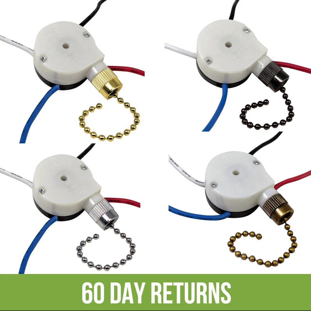 4 Wire Ceiling Fan Pull Chain Switch Shelly Lighting