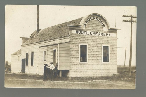 Belgrade MINNESOTA RPPC 1909 CREAMERY Andersons Modell bei Brooten TRAINIERTER BÄR! - Bild 1 von 3