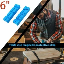 2pc 6" Magnetic Retention Vise Soft Jaw Pads Covers for Woodworking Plumbing