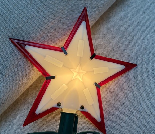 Vintage Paramount Plastic Christmas Tree Top Topper 5 Point Star #735 Works! - Picture 3 of 6