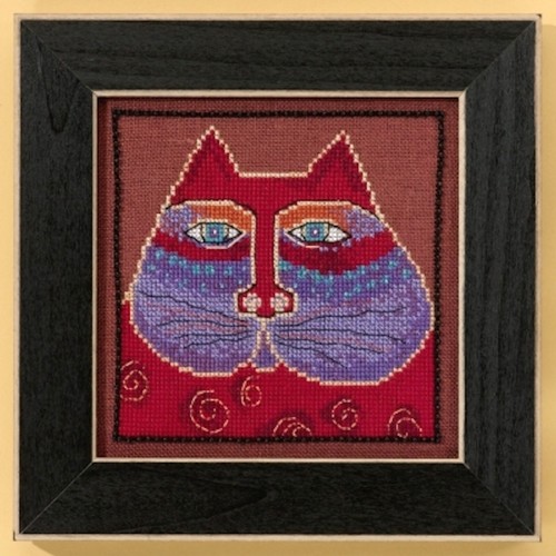 Cross Stitch Kit ~ Laurel Burch / Mill Hill Red Cat #LB30-5115 (AIDA) - Picture 2 of 4