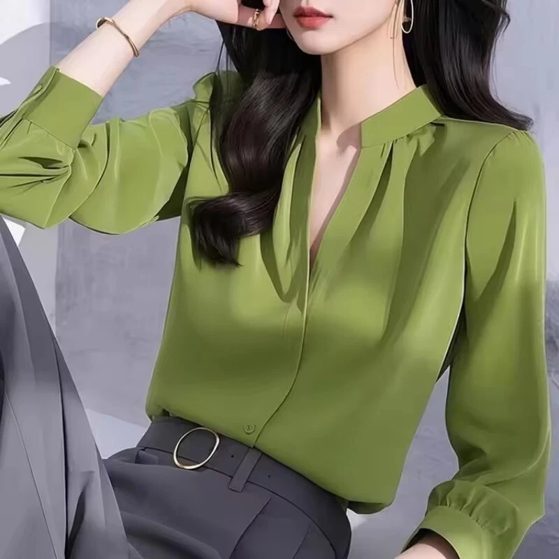 New Spring Summer Chiffon Shirt Women Chiffon Blouse Clothes Blouses Office Tops - Image 4 of 4