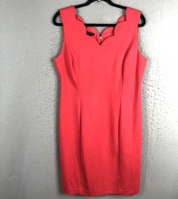 Talbots Dress Womens 14 Pink Scallop Neck Shift Knit Wedding Church Career NEW