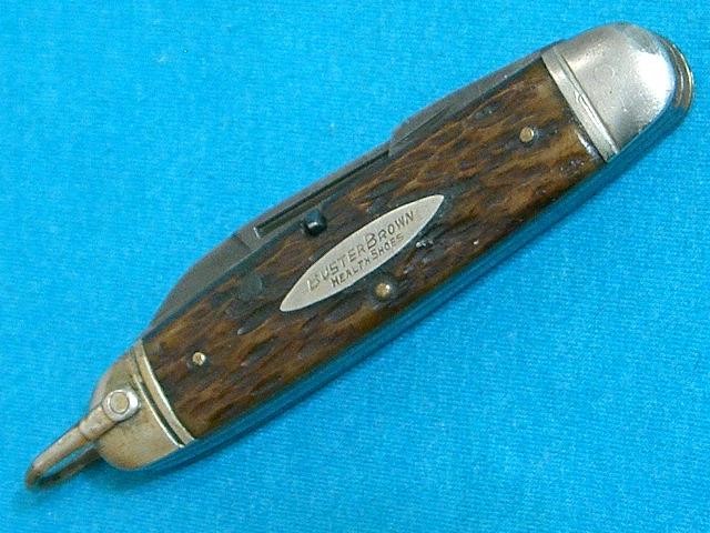 RARE VINTAGE SHAPLEIGH HDW BUSTER BROWN SHOES KNIFE BONE SCOUTS SURVIVAL KNIVES