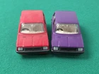 2 x Vintage 1:36 CORGI #615 Austin Mini Metro L3 HLS Die-Cast Cars Purple Red