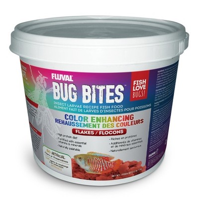 Fluval Bug Bites Color Enhancing Flakes Select Size:: 2.2 lb. Bucket