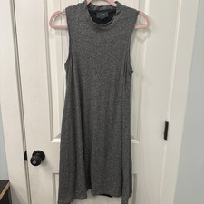 Anthropologie Maeve Dress Mockneck Swing asymmetric pockets heather gray sz M