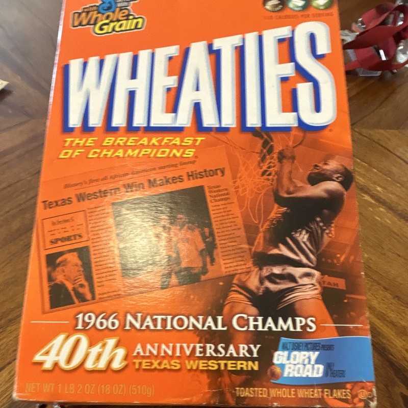 Wheaties Texas Western Basketball 1966 National Champs 40th Anniversary Box