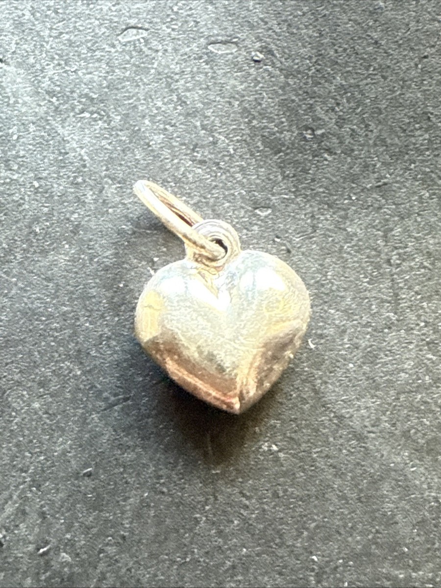 Pendentif Ancien En Argent Massif 925 - Style Art Déco Avec Motif Coeur, Créateur Français, Occasion