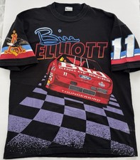 Vintage 90’s Bill Elliott Nascar Racing T-Shirt Budweiser Retro AOP XL USA Made
