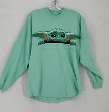 Disney Parks Star Wars The Mandalorian Grogu Seafoam Green Spirit Jersey Sz XS