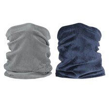 2pcs Winter Neck Warmer Windproof Gaiter Navy Blue, Grey