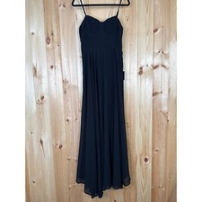 NWT Lulus Cause for Commotion Black Pleated Bustier Maxi Dress Bridesmaid Size L