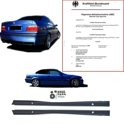 DM AUTOTEILE GMBH CONJUNTO faldones laterales *ABE*+KIT DE MONTAJE adecuado para BMW E36 todos los modelos también M3