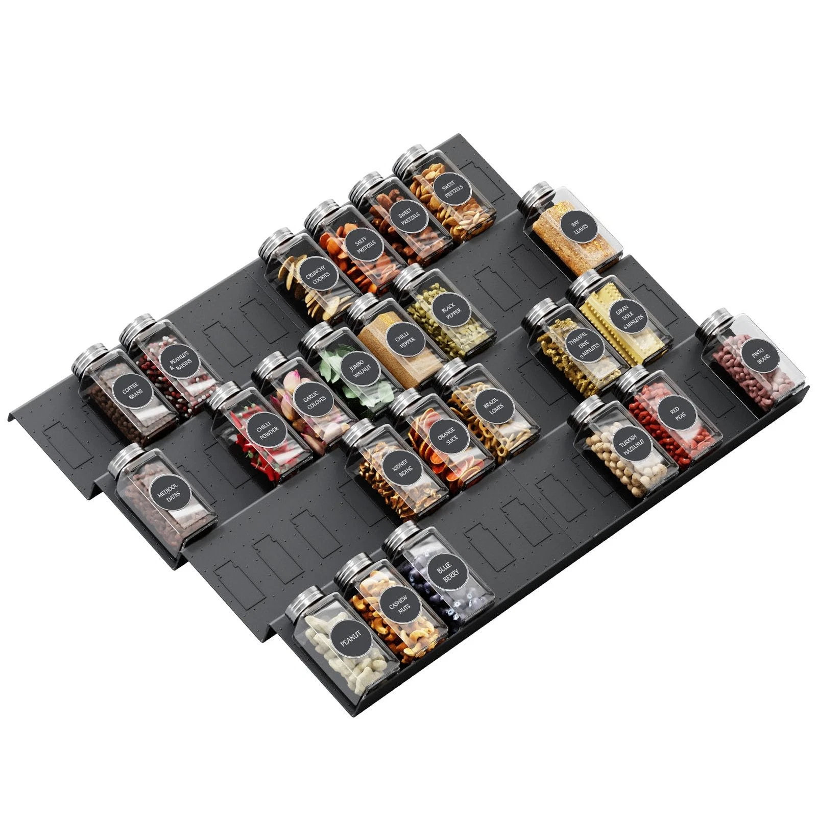 Spice Drawer Organizer, 8 Tier Expandable from 11.7" to 23.2" Seasoning Rack ...