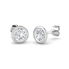 Luxury 1.00 Ct Round Lab Grown Diamond Stud Earrings – White Gold, UK Made