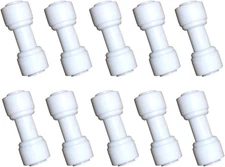 1/4 Inch O.D. Tube Straight Union Quick Connect Fittings RO Water Filters Set of