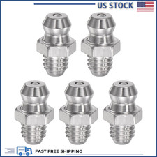 304 Stainless Steel Straight Grease Fitting, M6x1mm Thread, 5Pcs