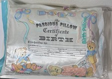 Vintage Luv N Care PRECIOUS PILLOW Certificate of Birth Baby KEEPSAKE Gift FLAW