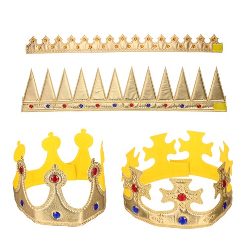 4 Piezas Corona Cumpleaños Bebé Corona Decorativa Niños Corona Tela Niños Corona Diadema - Imagen 4 de 12